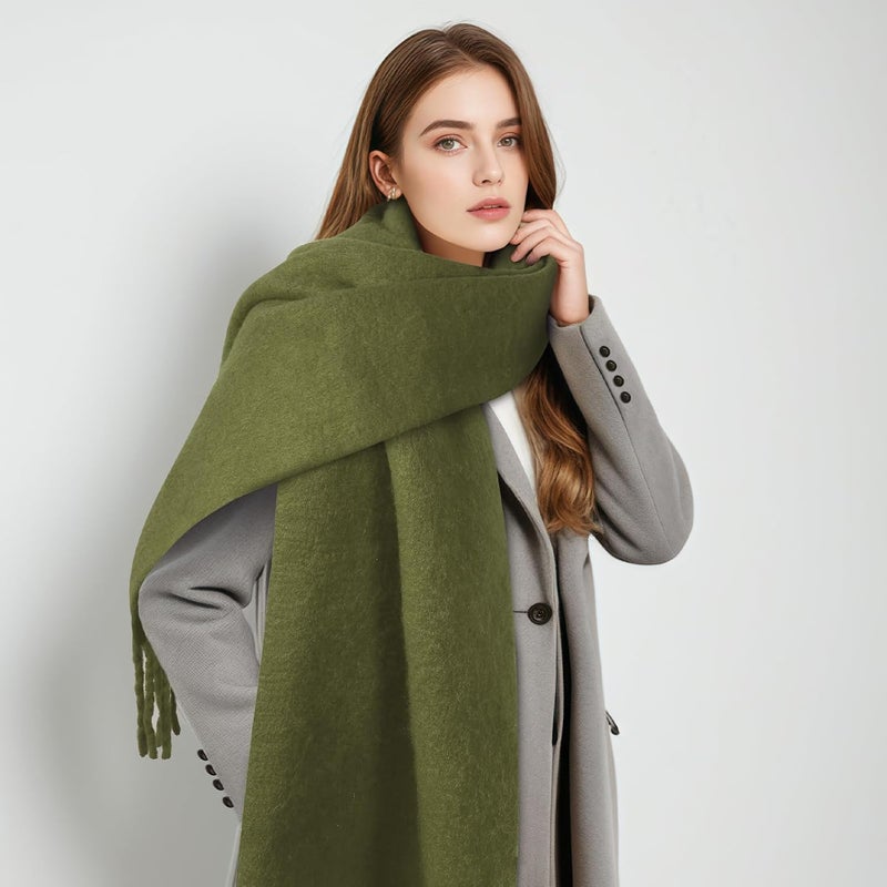 Premillow Women's Mohair Winter Scarf Pure Color, Warm Winter Scarf for Women and Men, Soft Luxurious Cashmere Feel Scarfs - Image 5